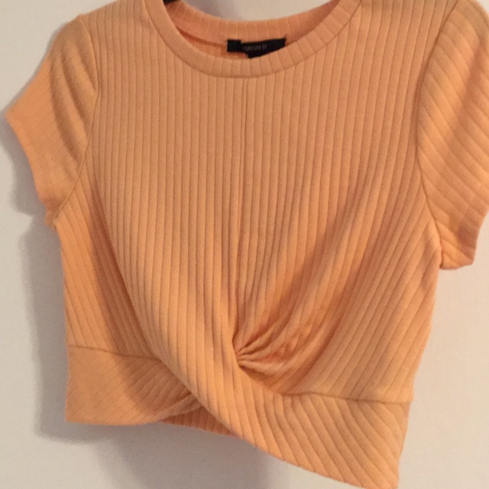 Forever 21 orange twist crop top